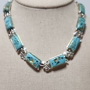 Vintage Coro Blue and Silver Necklace